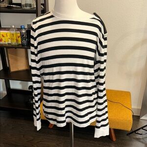 Ralph Lauren Cream and Black Knit Top